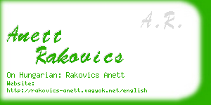 anett rakovics business card